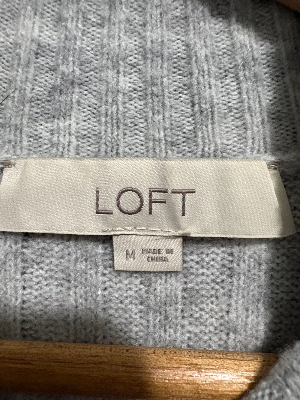 LOFT Light Gray Ribbed Turtleneck Sweater Dress with Self Tie - Picture 2 of 4
